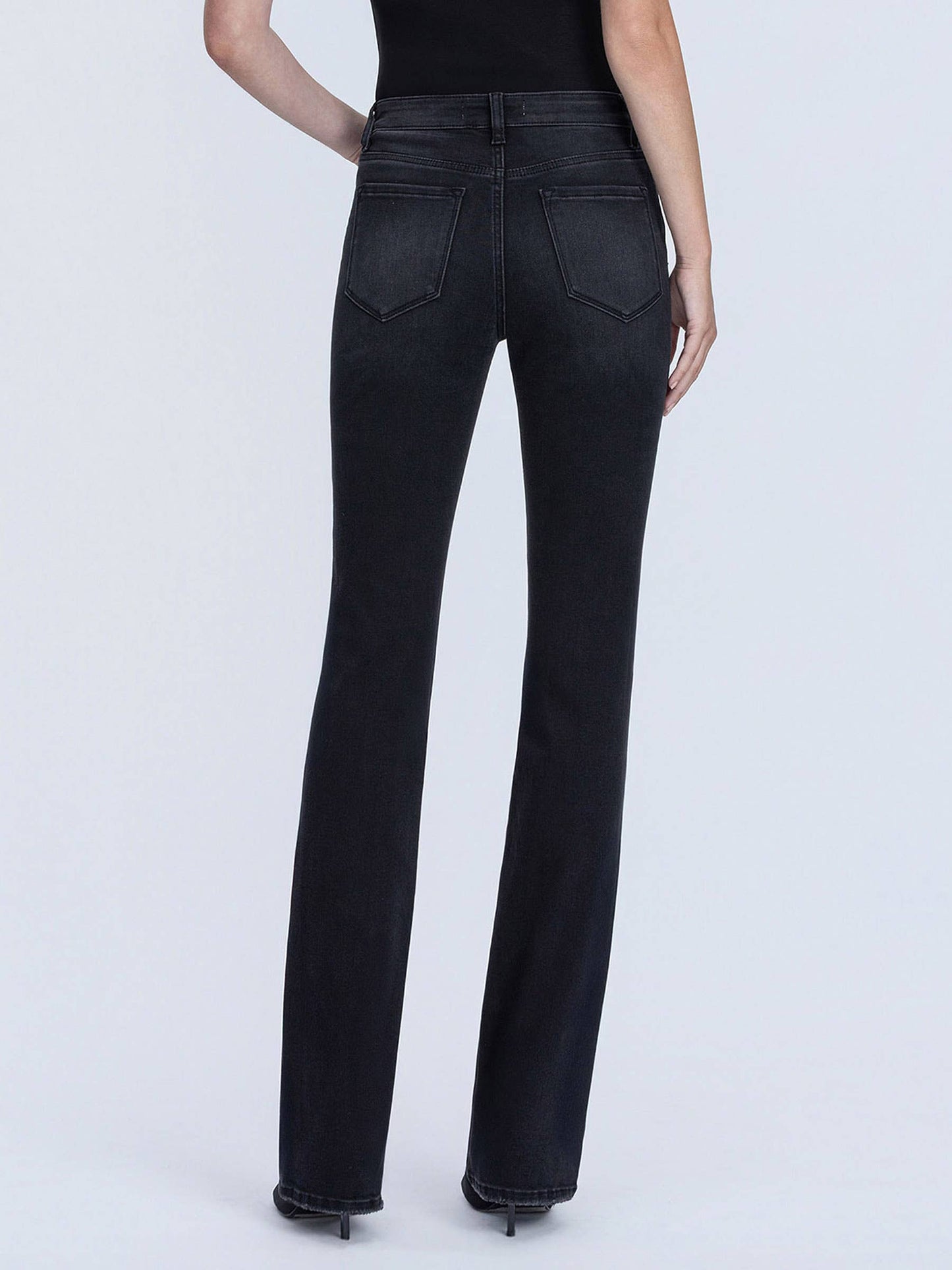 HIGH RISE FULL LENGTH BLACK BOOTCUT JEANS