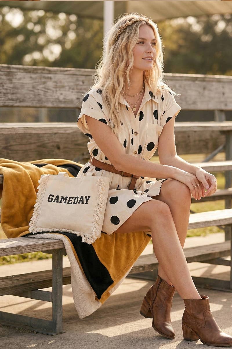 Polka Dot Button Down Dress