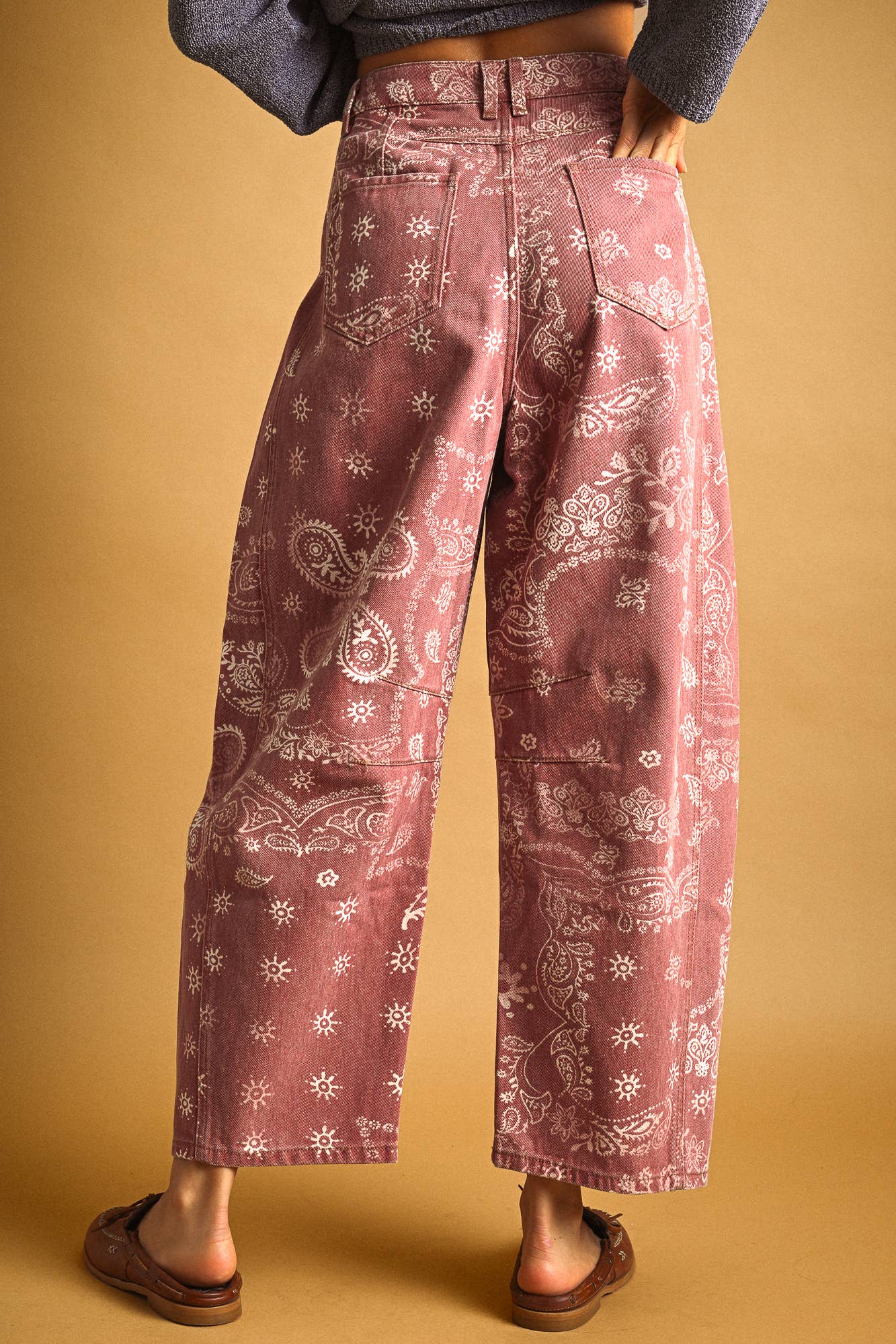 PAISLEY PRINT WASHED PANTS