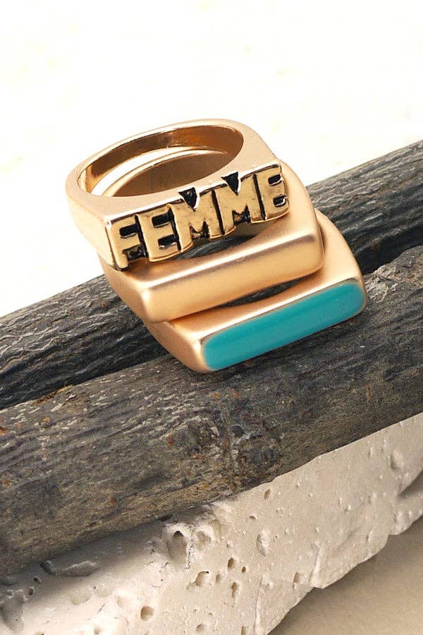 FEMME MATTE TRIO SET RINGS