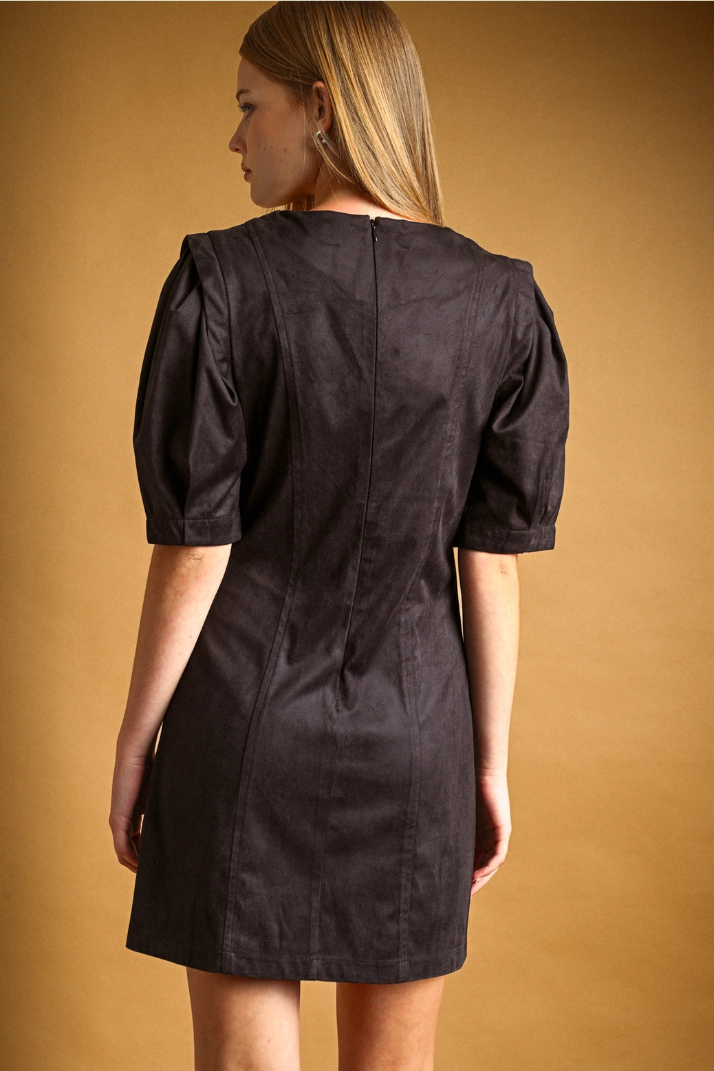 Black Suede Shift Dress