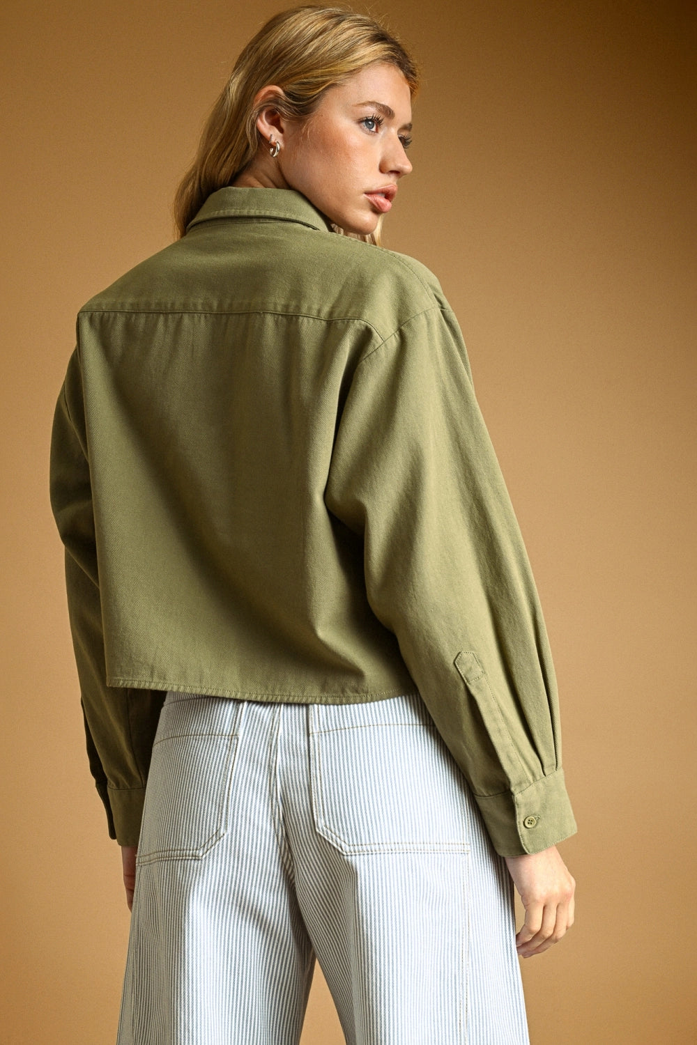 Olive button down Shirt