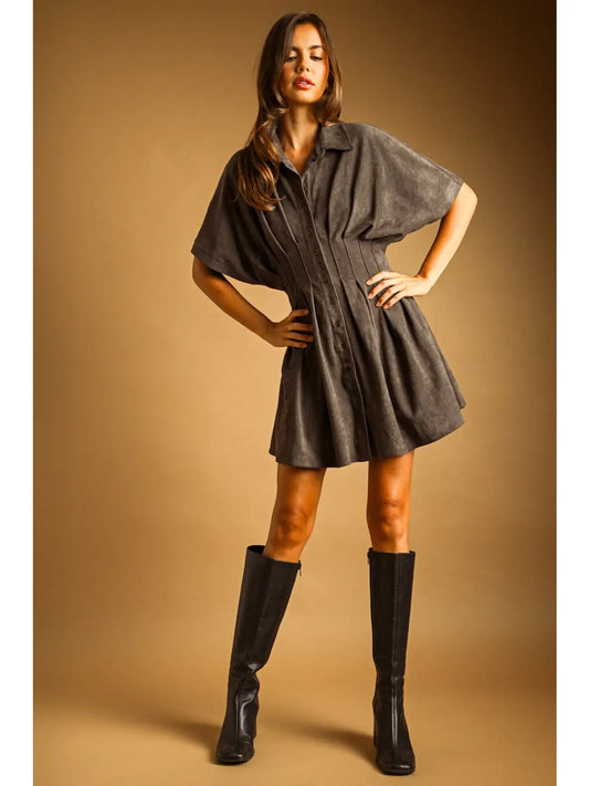 Charcoal Suede Dress