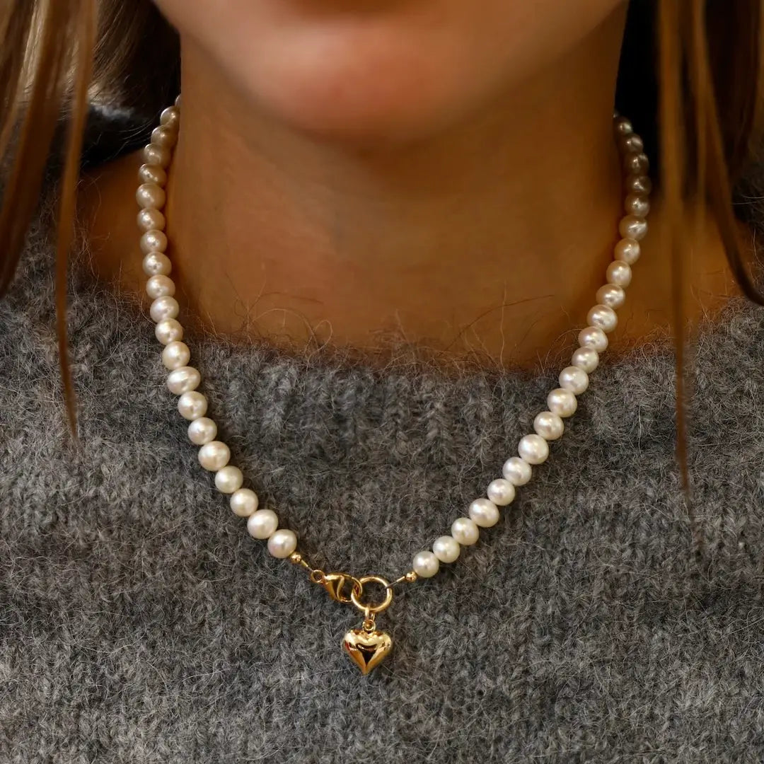 Fifi Heart and Freshwater Pearl Necklace