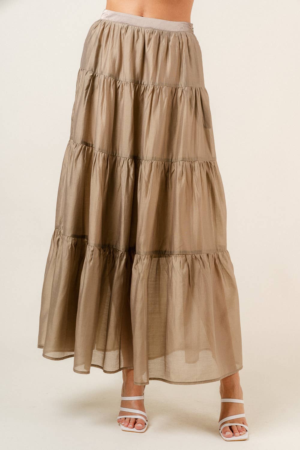 ELEGANT CHIC TIERED MAXI SKIRT