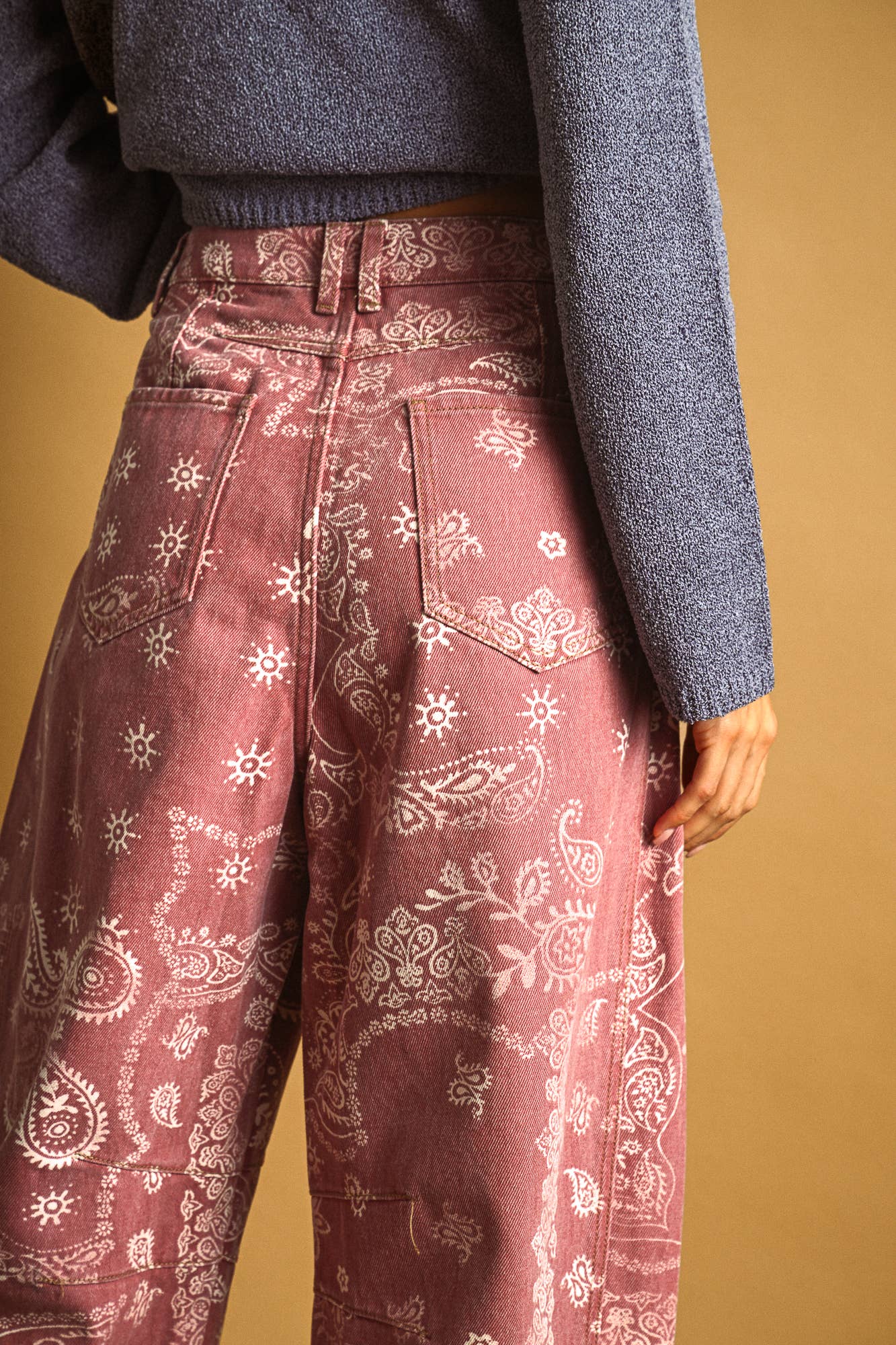 PAISLEY PRINT WASHED PANTS