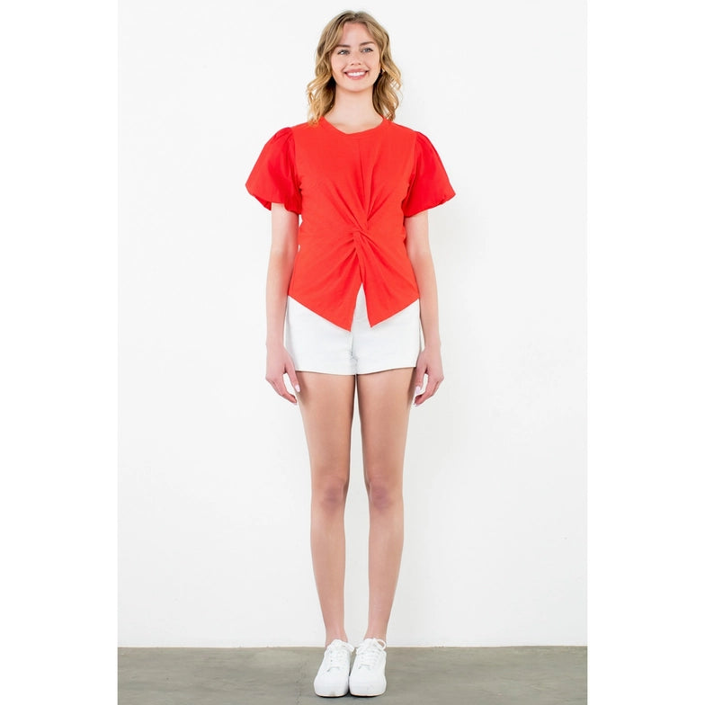 Puff Sleeve Twist Top