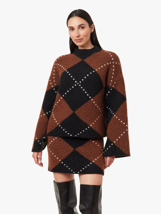 Argyle Mock Neck Sweater